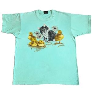 Screen Stars Best Mint Cat Print Shirt